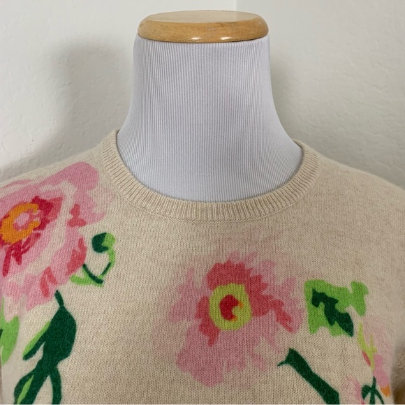 Frances Valentine Floral Intarsia Angora Lambswool Sweater Women’s S Pink Art - Picture 12 of 17